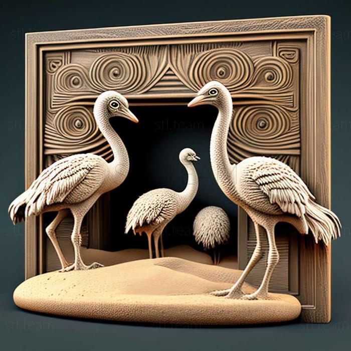 3D model Ostrich races game (STL)